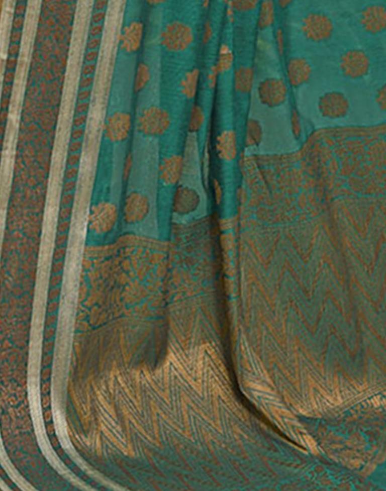 Green Jacquard Cotton Saree