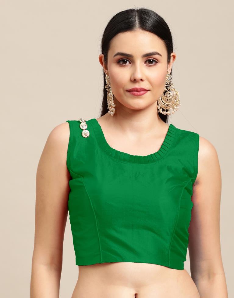 Green Art Silk Blouse