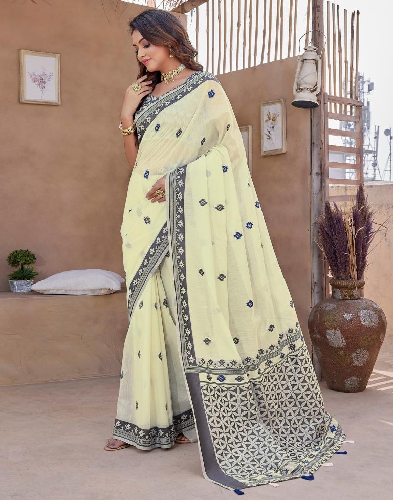 Off White Silk Plain Sarees