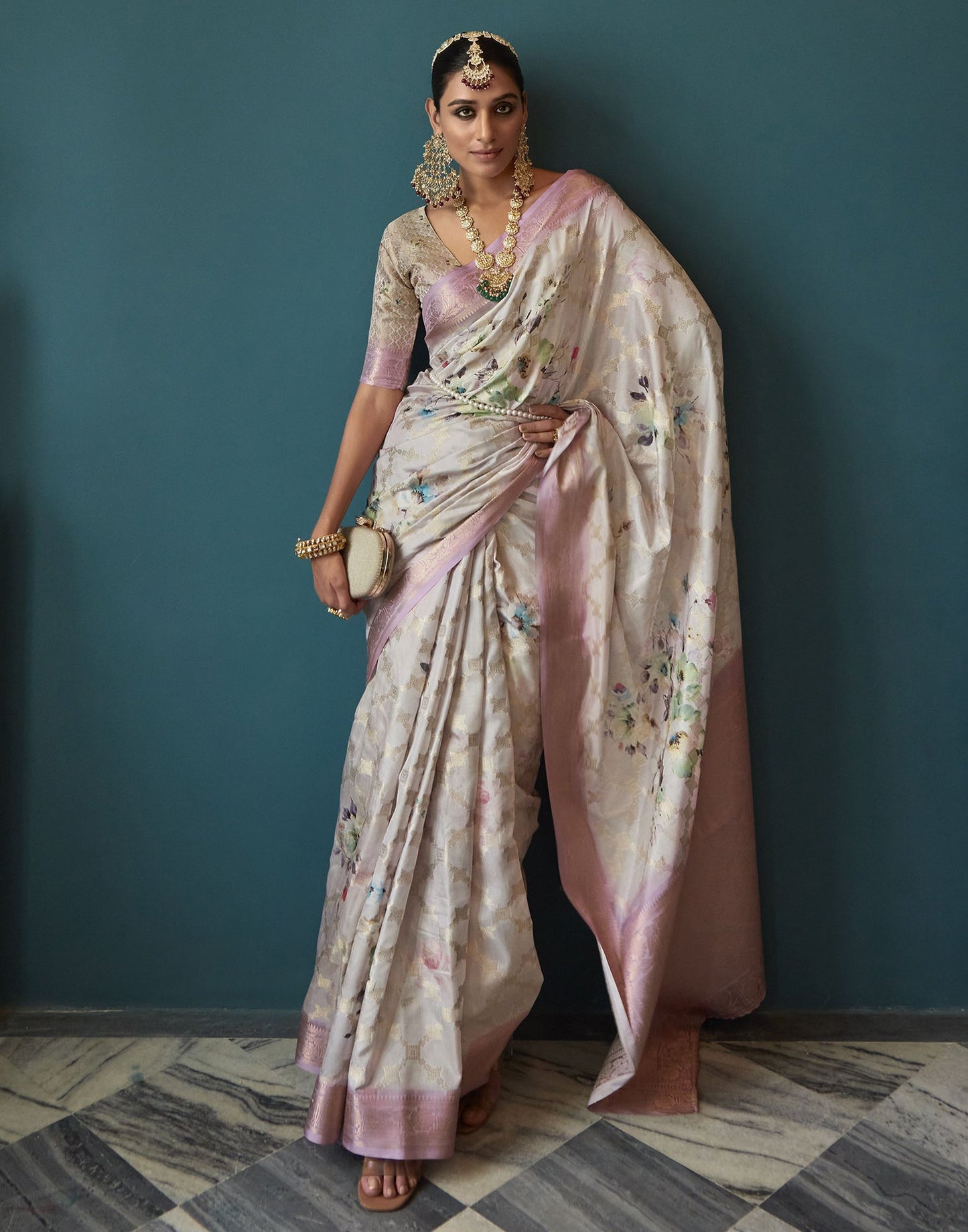 Off White Silk Weaving Saree