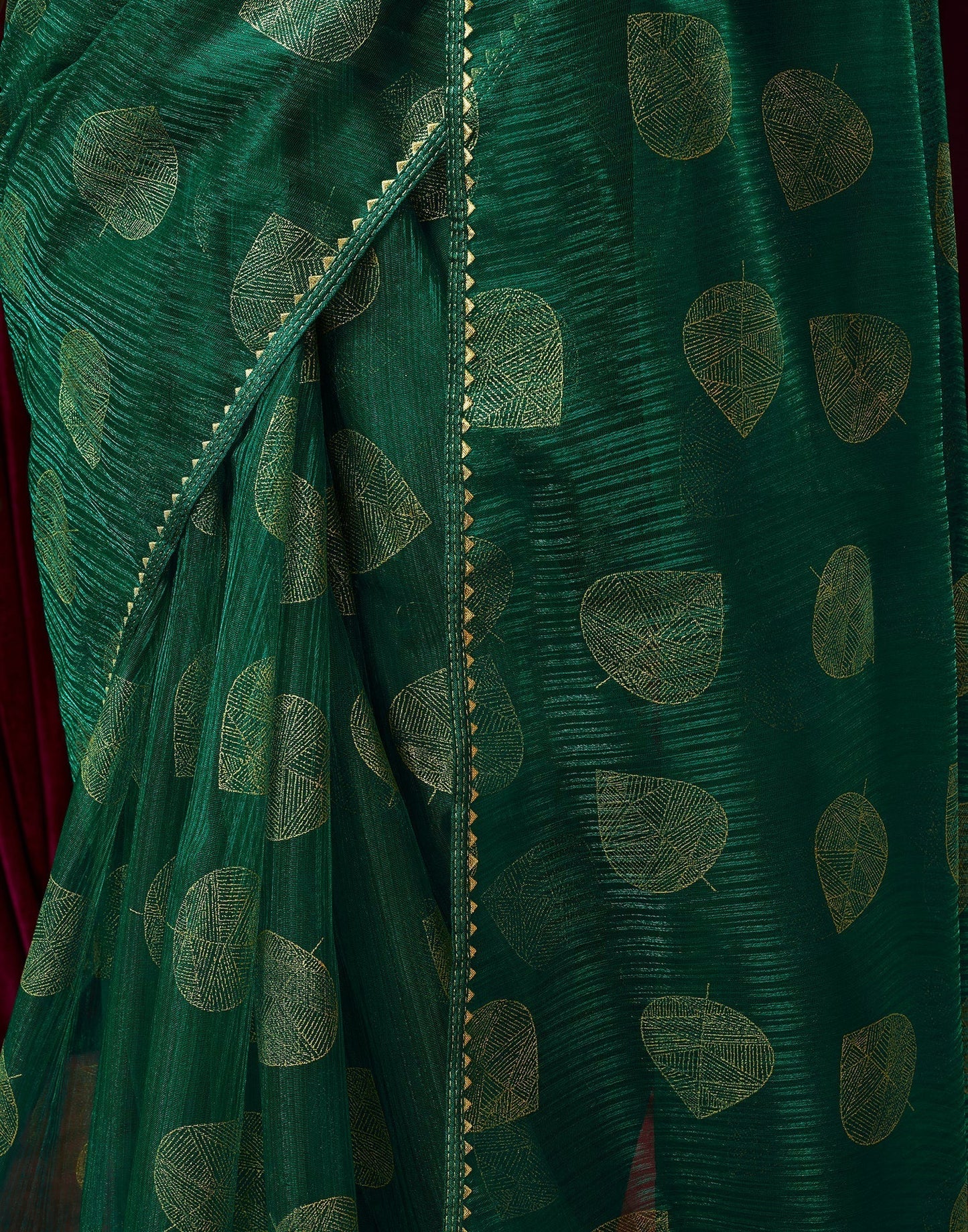 Green Net Plain Saree