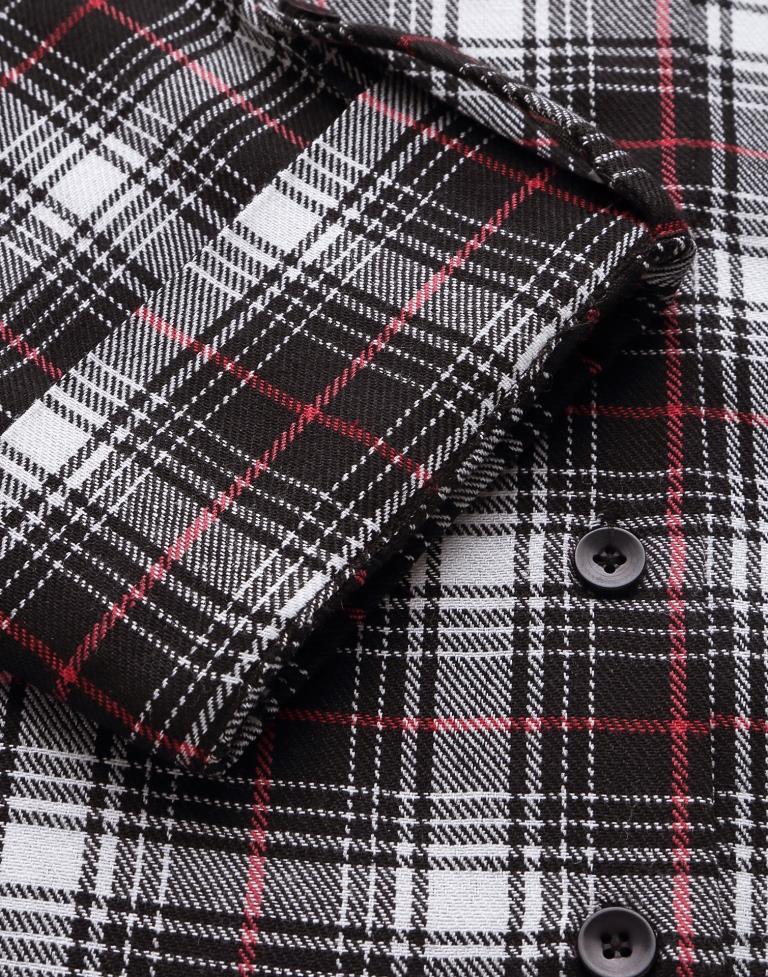 Black Cotton Checks Shirt