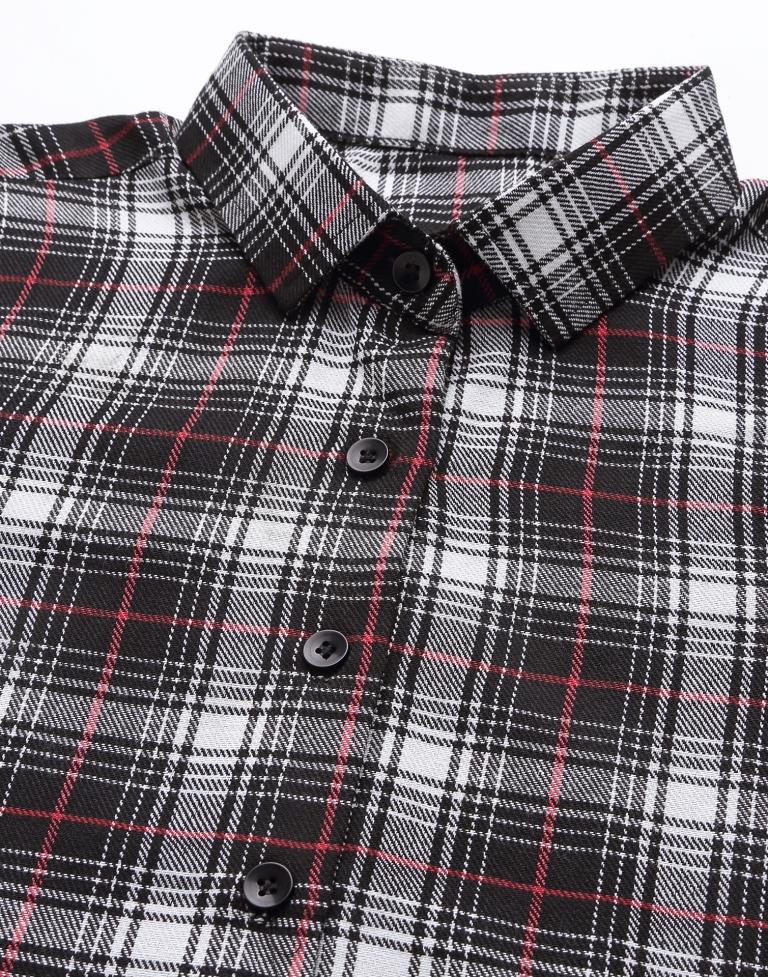 Black Cotton Checks Shirt