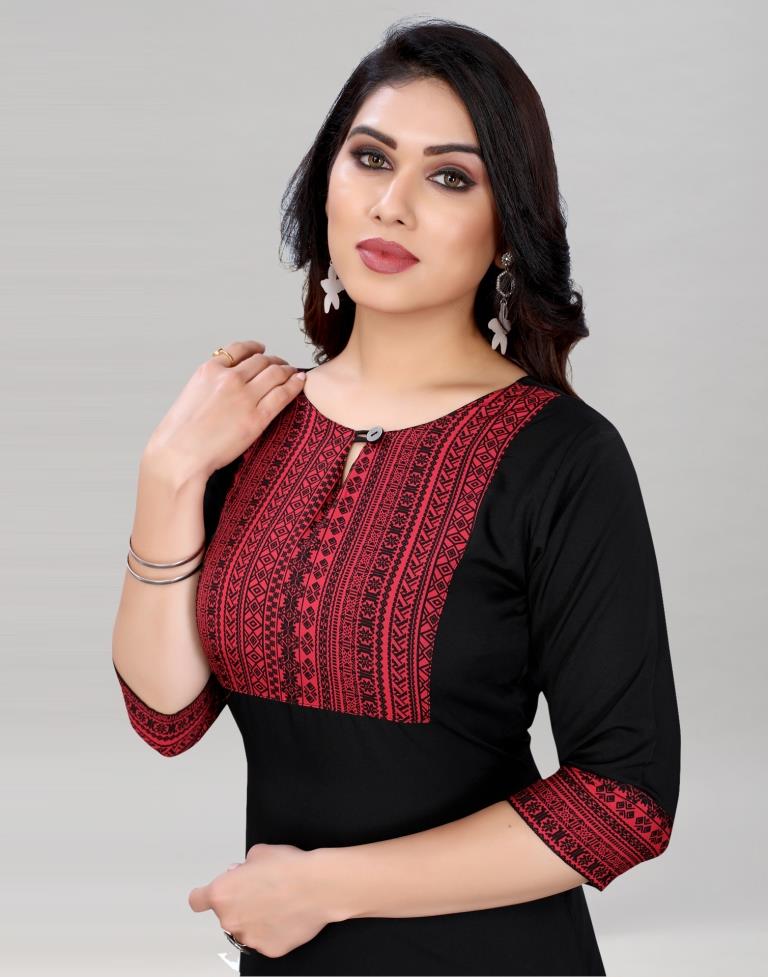 Black Printed Kurti