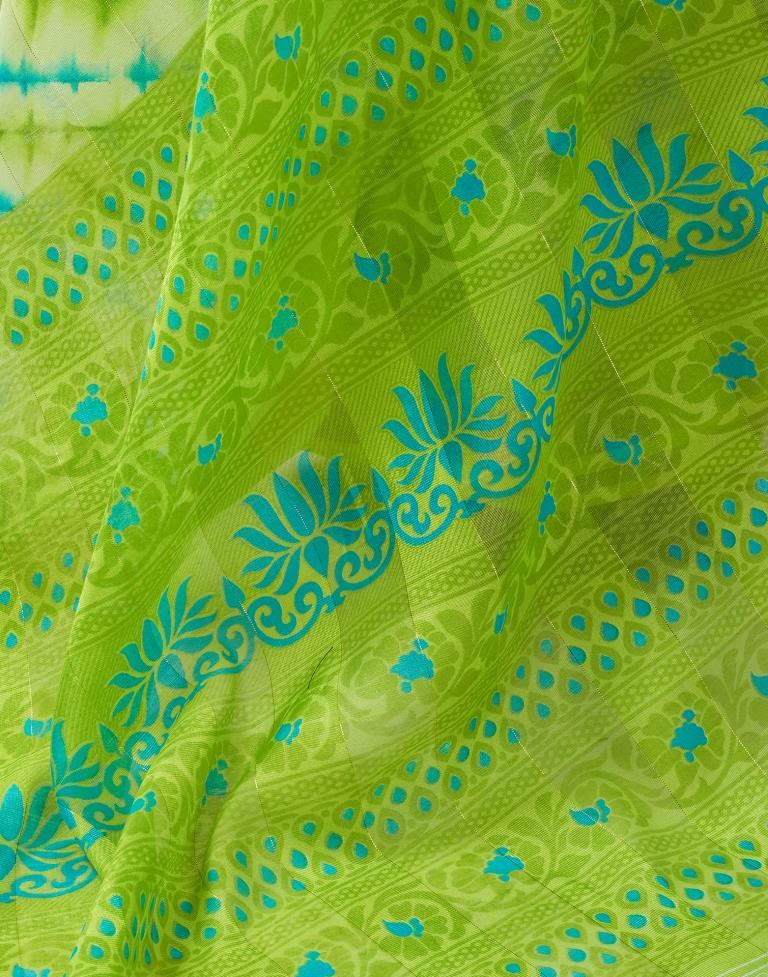 Green Cotton Zari Saree