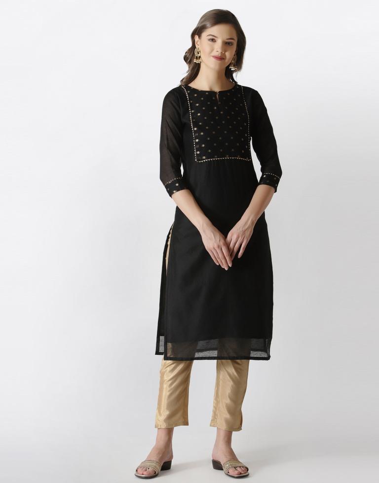 Black jaquard Kurti