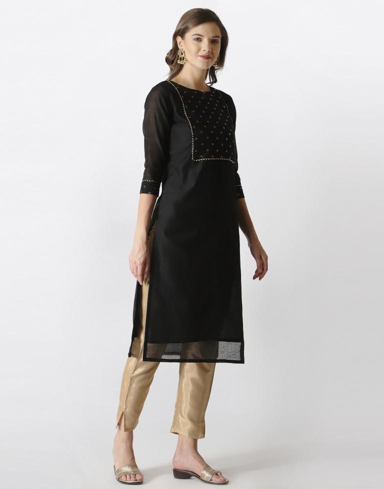 Black jaquard Kurti