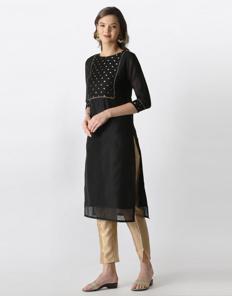 Black jaquard Kurti