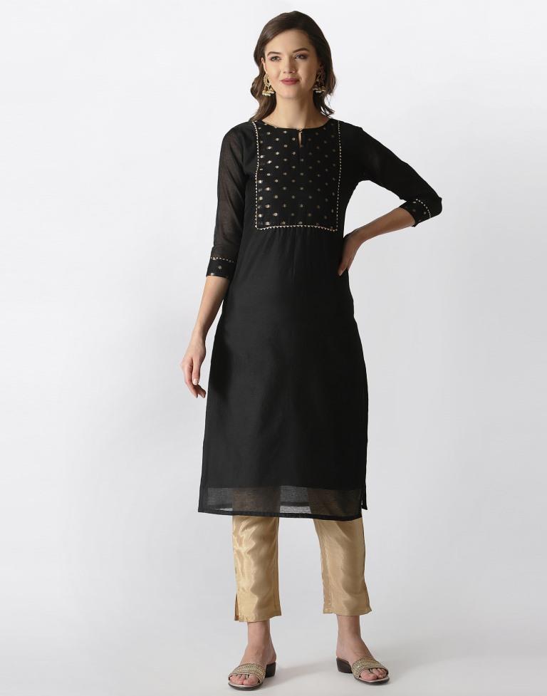 Black jaquard Kurti