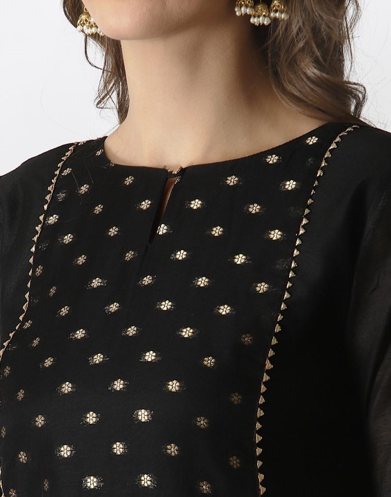 Black jaquard Kurti