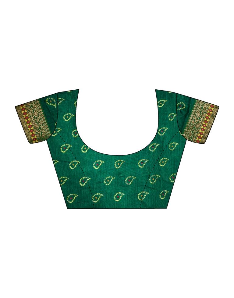 Green Chiffon Bandhani Saree