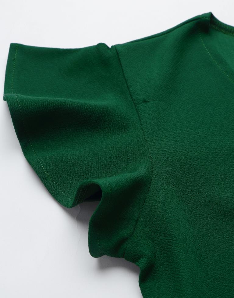 Green Flared Sleeve Bodycon