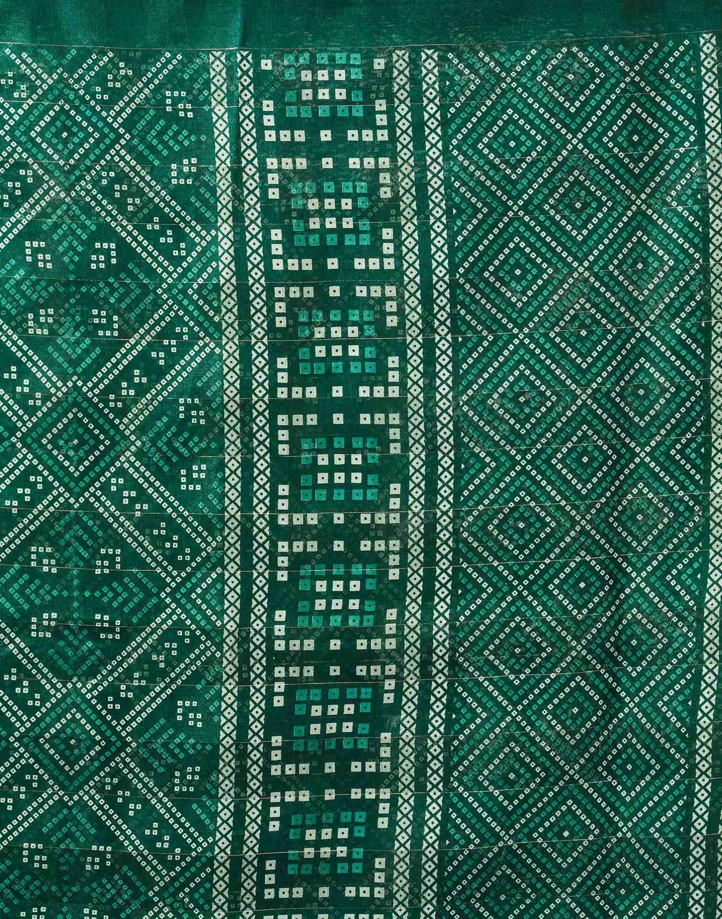 Green Cotton Printed Saree