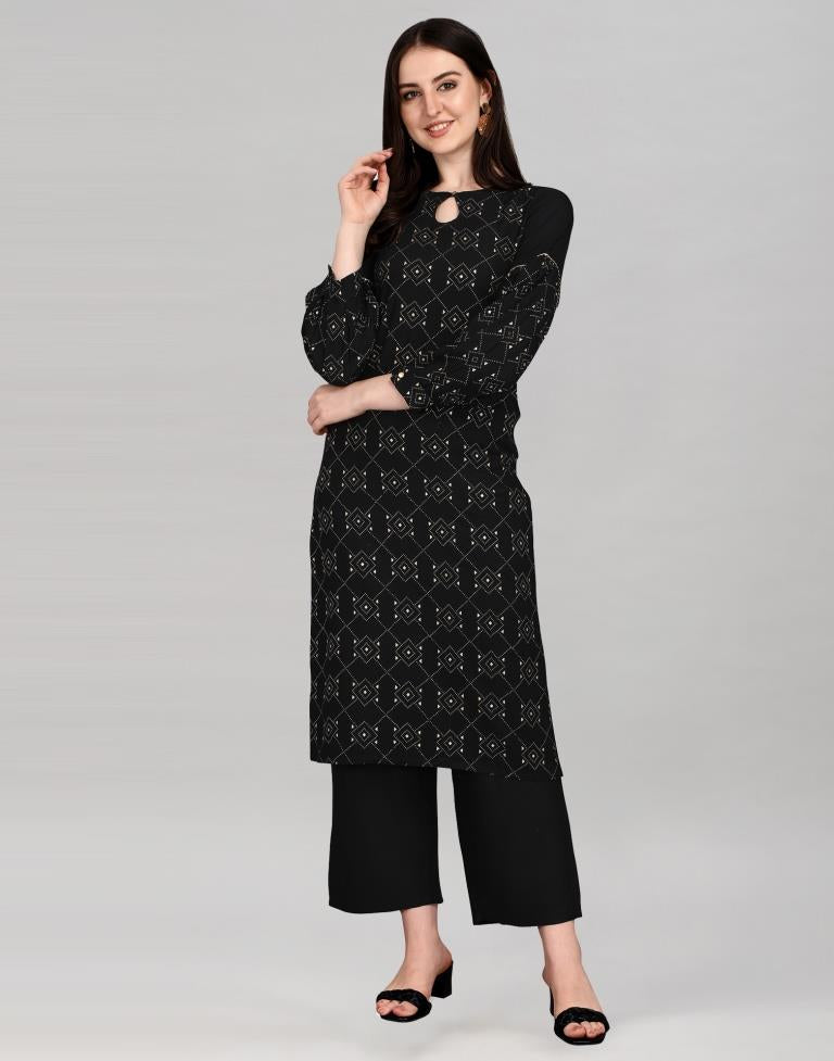 Black Printed Kurti