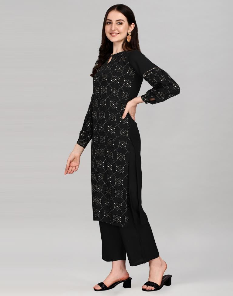 Black Printed Kurti