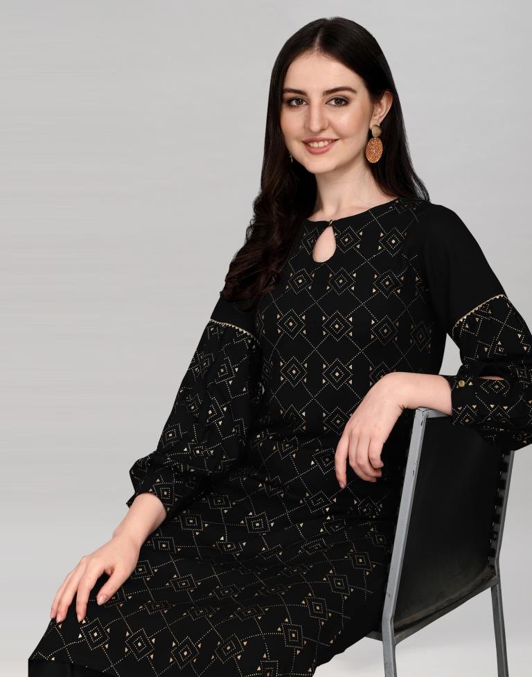 Black Printed Kurti