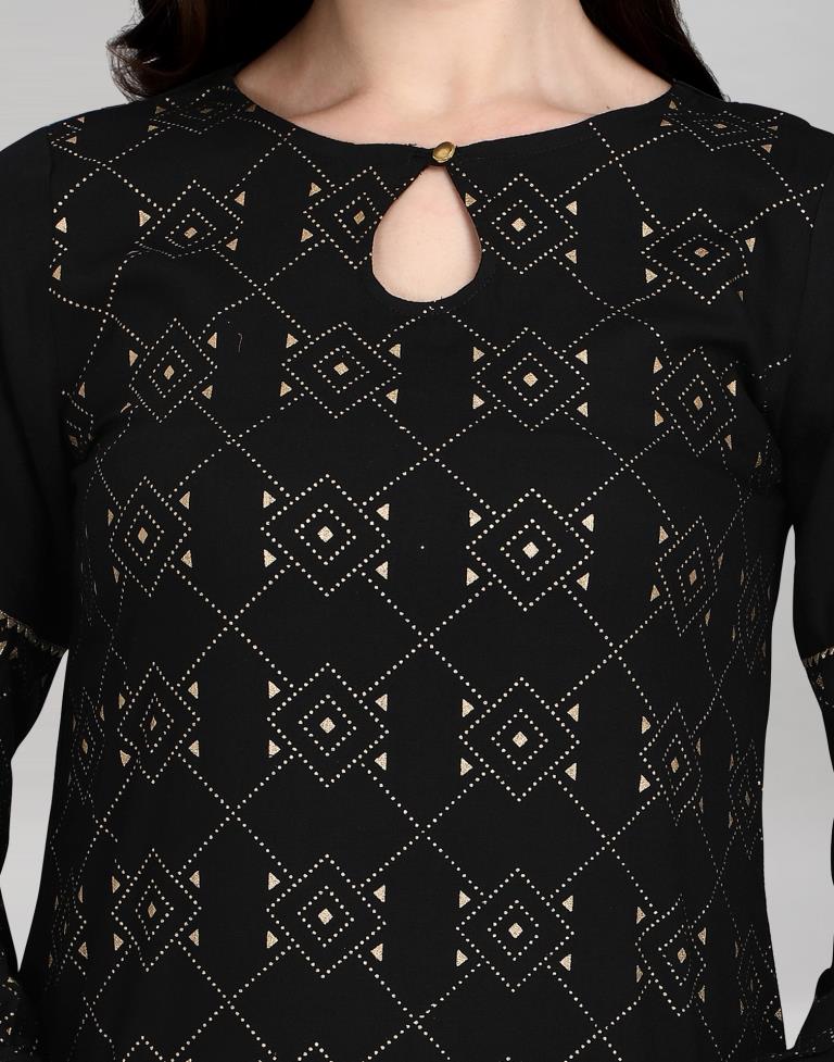 Black Printed Kurti