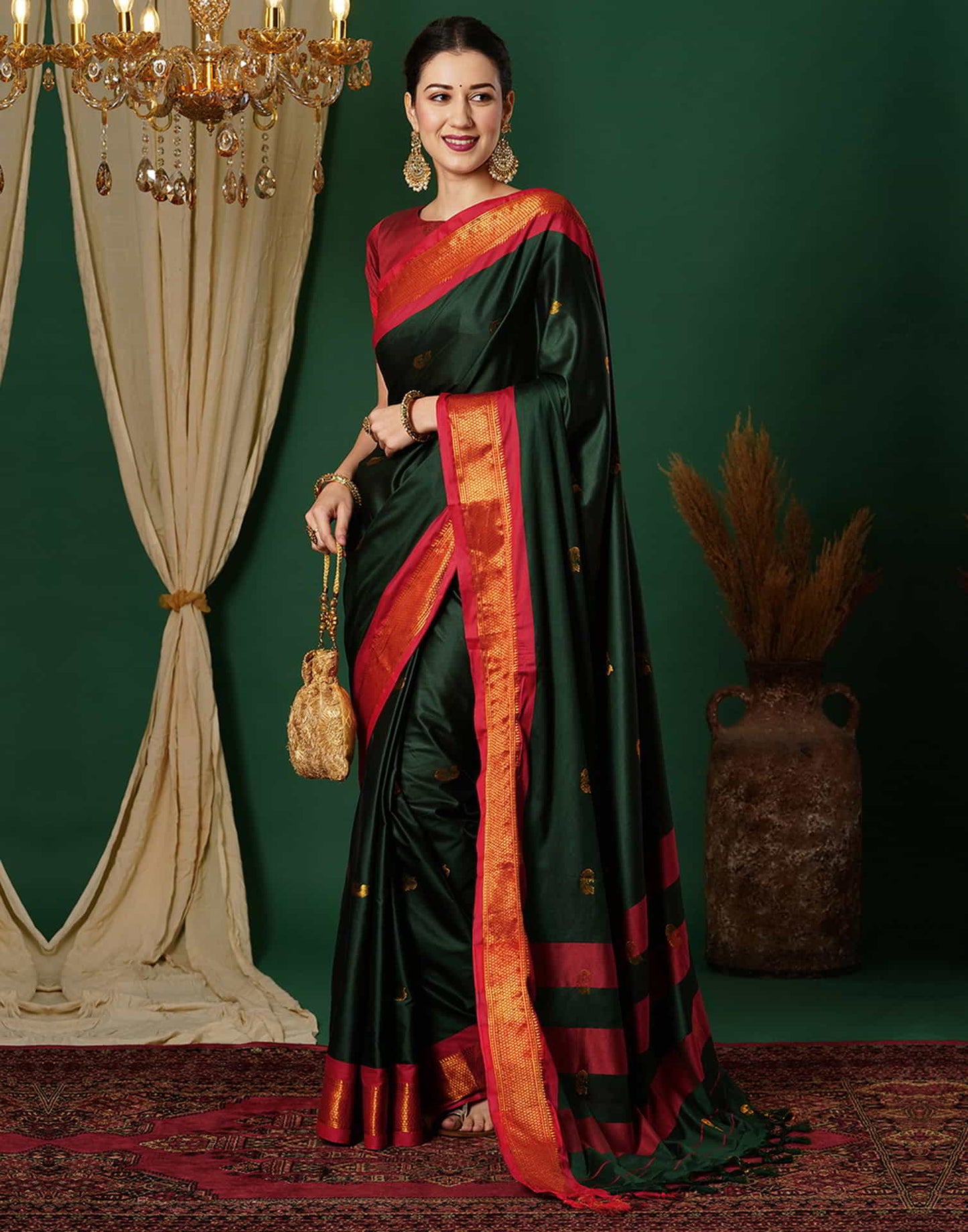 Green Kanjivaram Silk Woven Saree