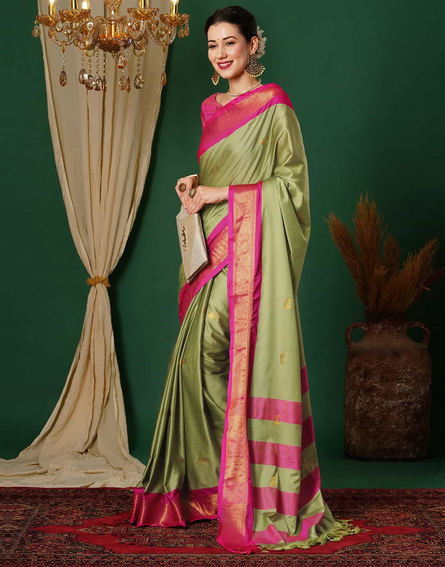 Green Kanjivaram Silk Woven Saree