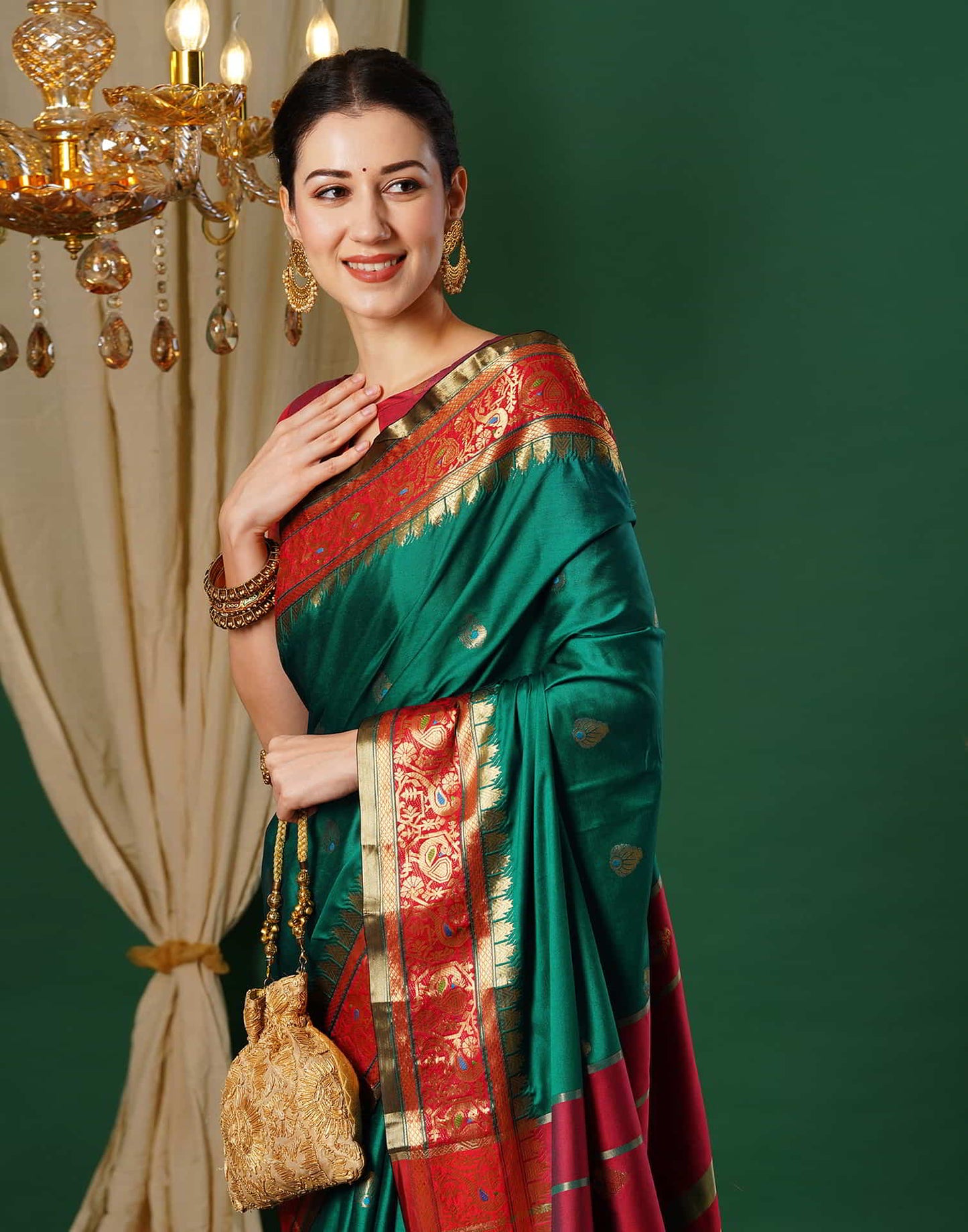 Green Kanjivaram Silk Woven Saree