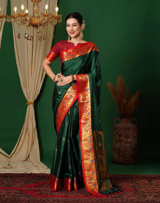 Green Kanjivaram Silk Woven Saree