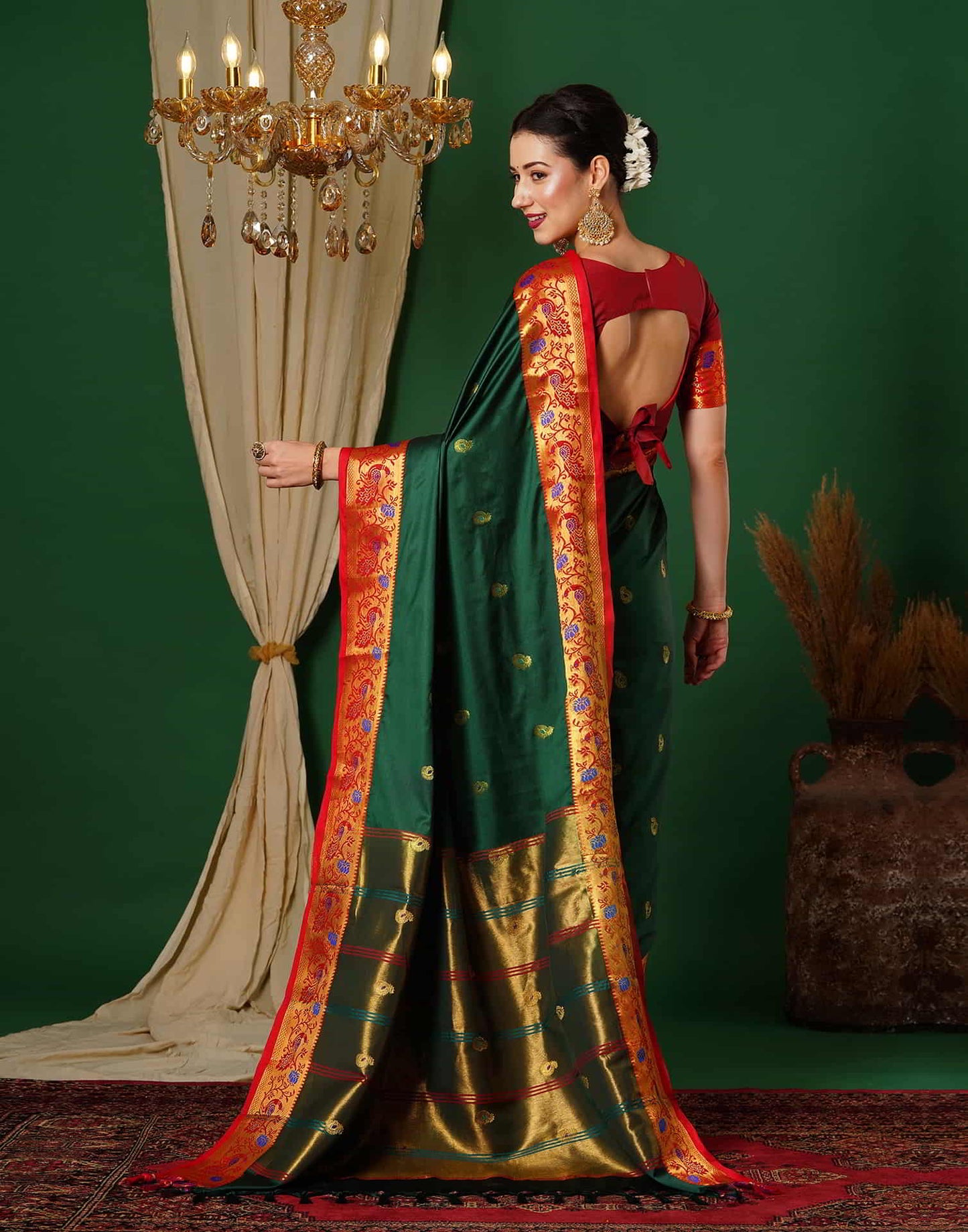 Green Kanjivaram Silk Woven Saree