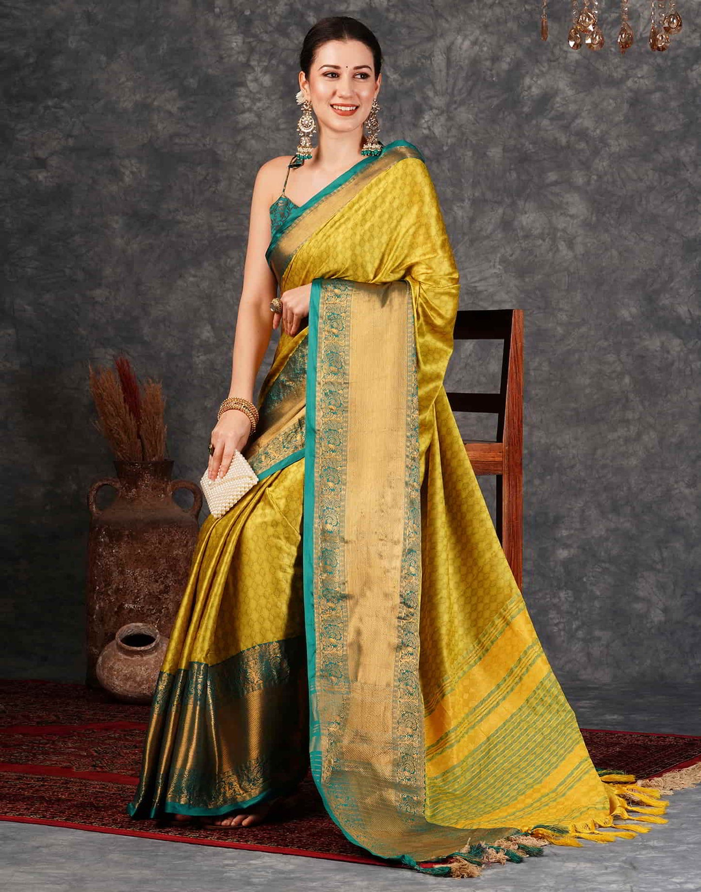 Green Banarasi Silk Woven Saree