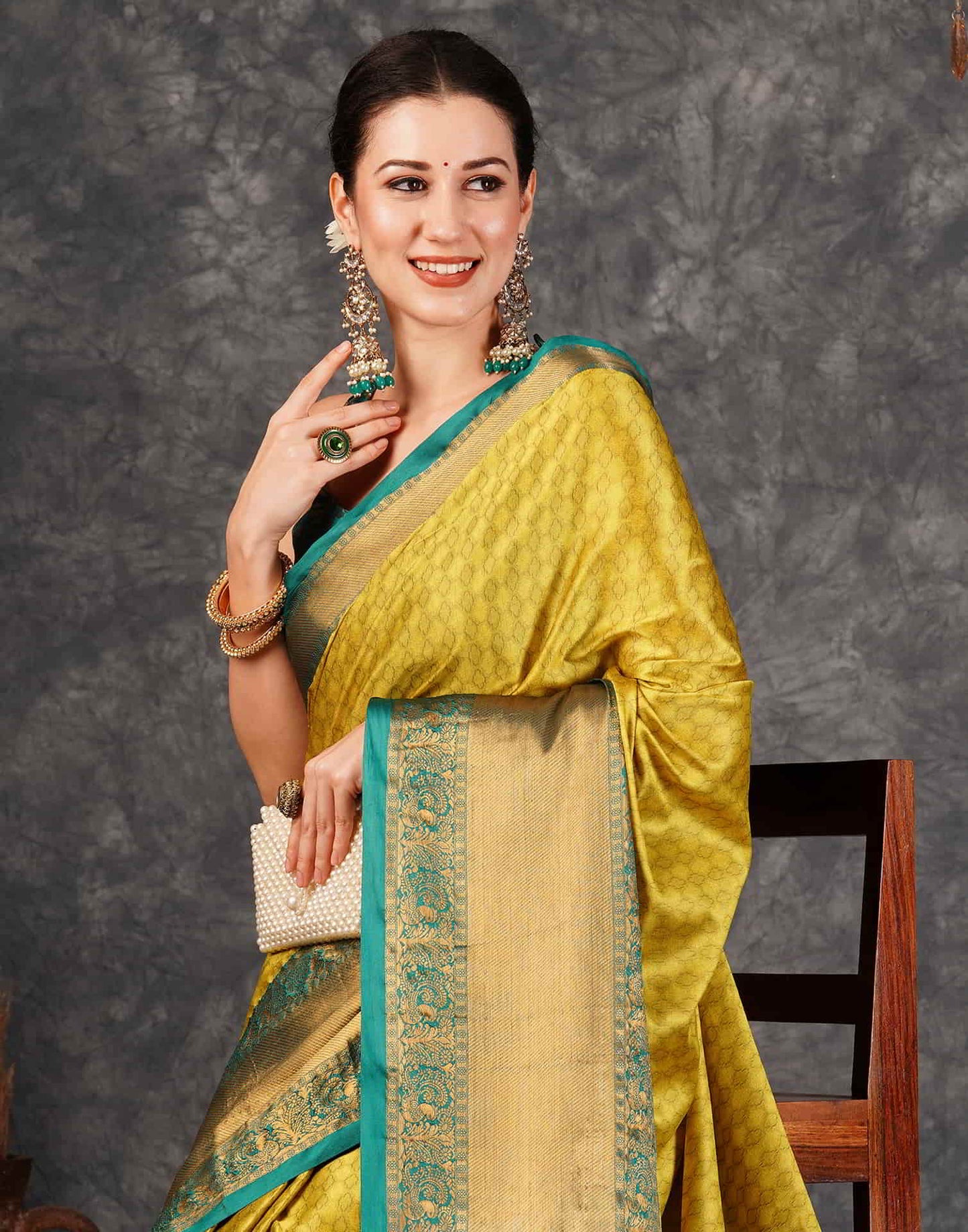 Green Banarasi Silk Woven Saree