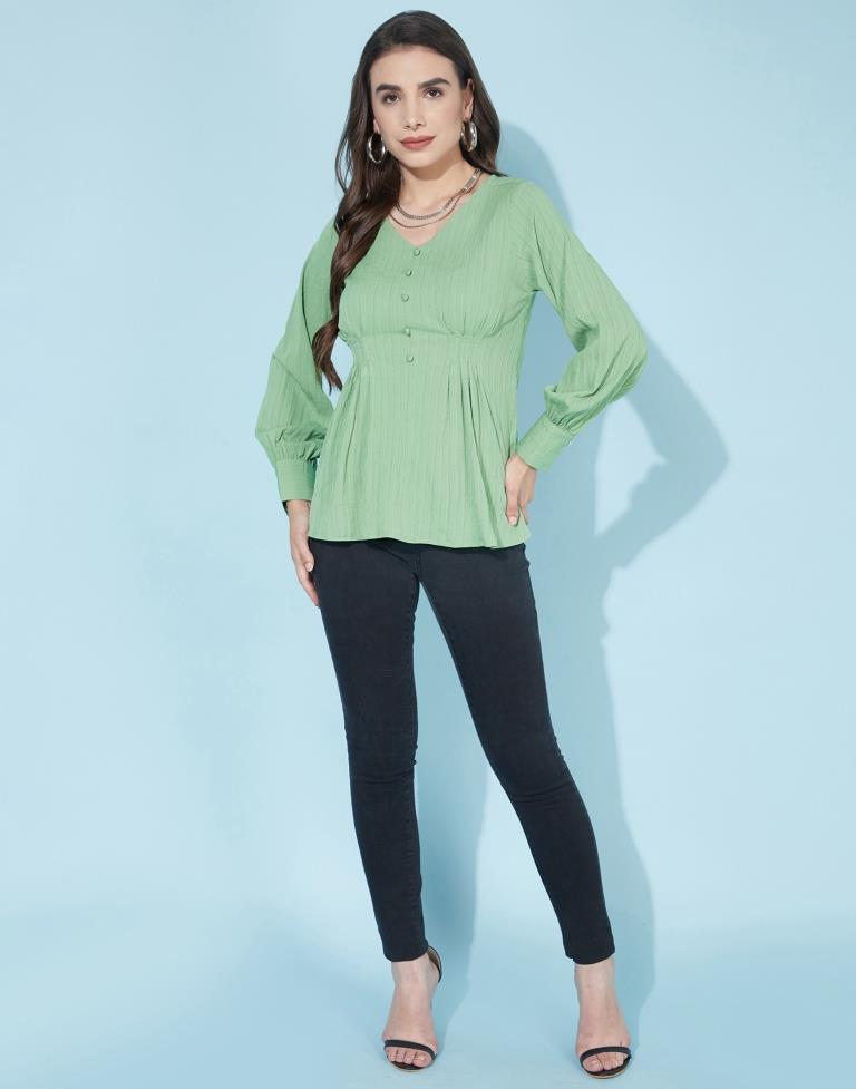 Olive Green bishop sleeves Top