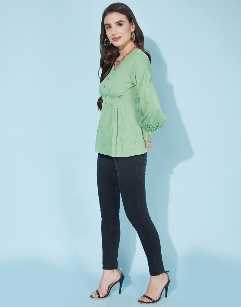 Olive Green bishop sleeves Top