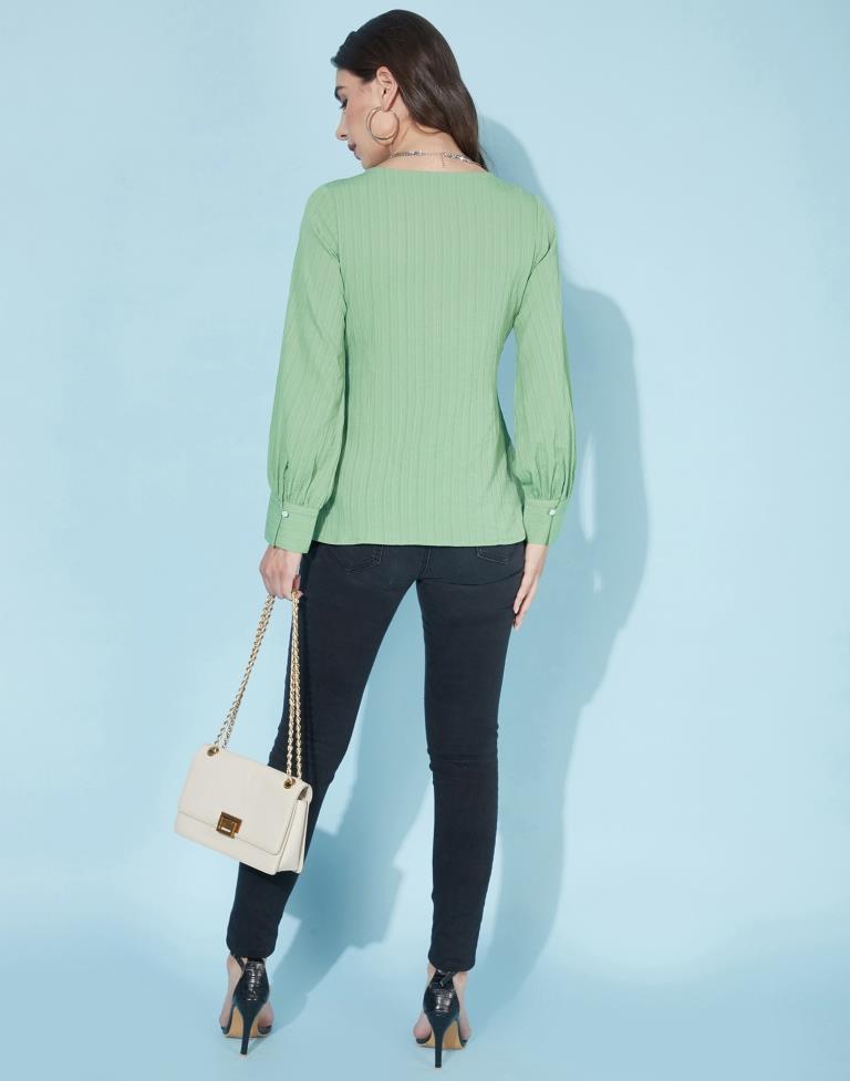 Olive Green bishop sleeves Top