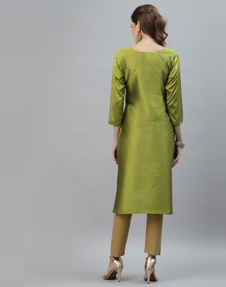 Green Hand Work Kurti