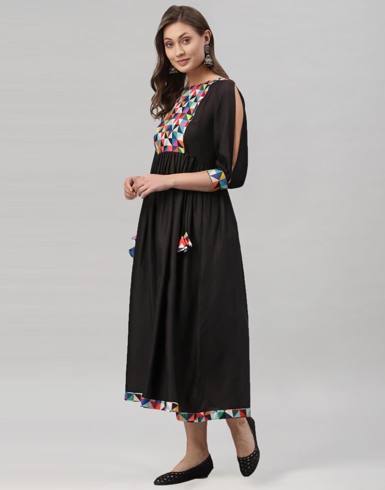 Black Gathered Kurti