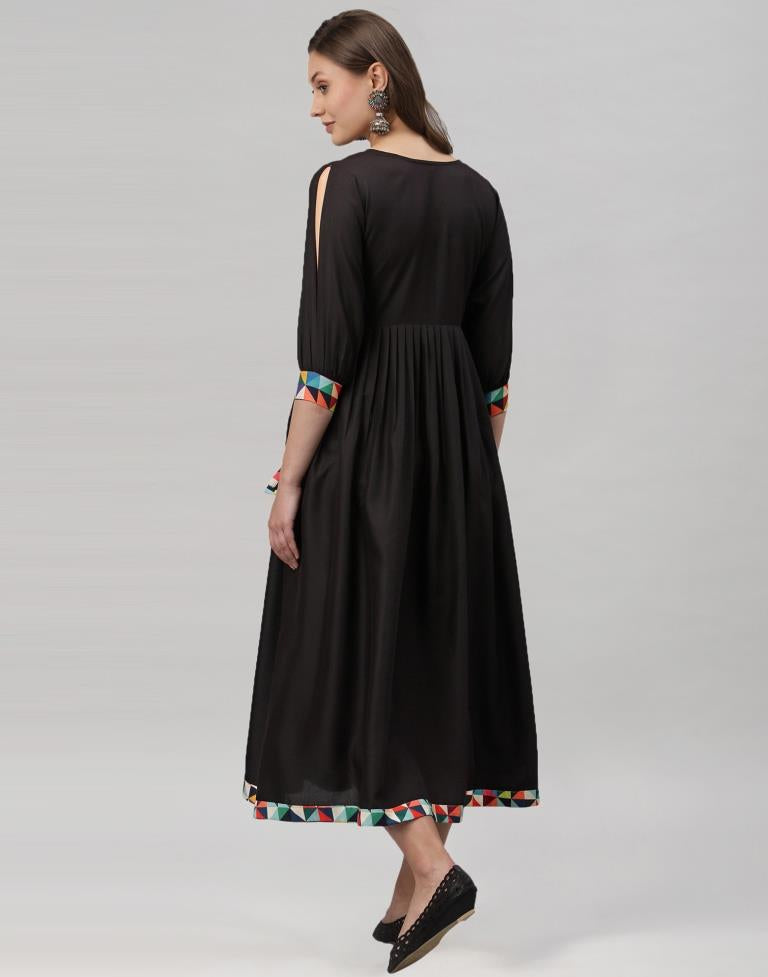 Black Gathered Kurti