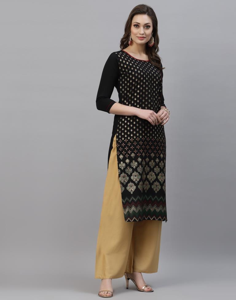 Black Printed Kurti