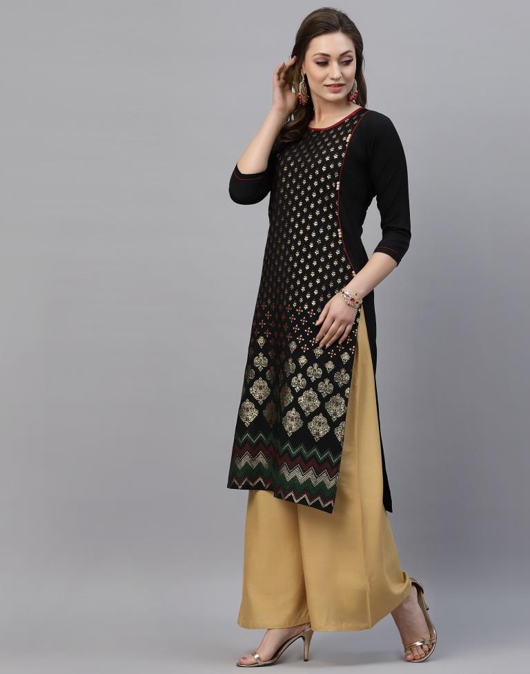 Black Printed Kurti