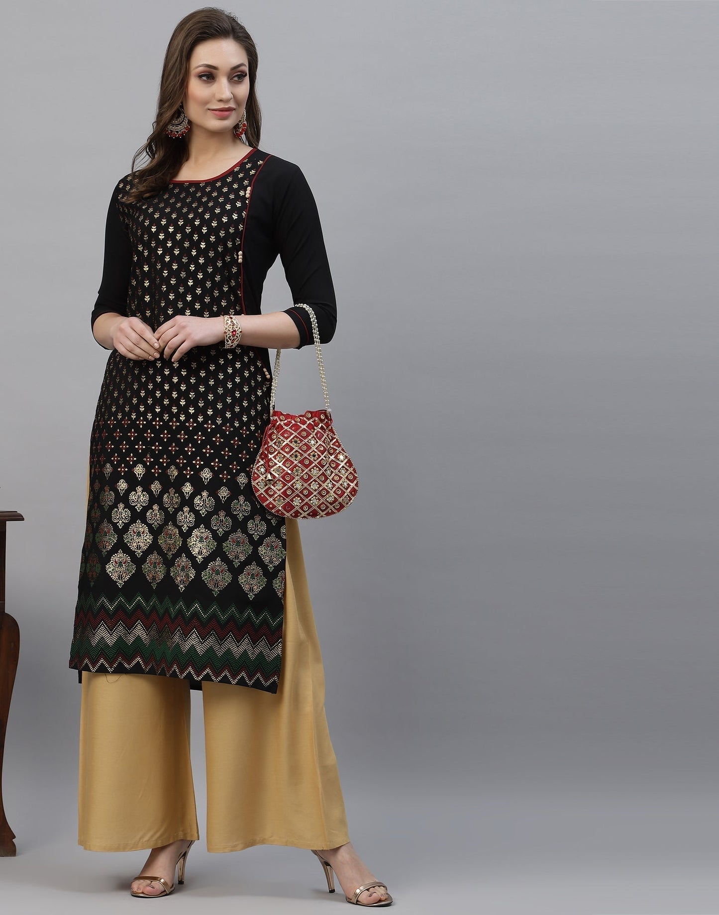 Black Printed Kurti