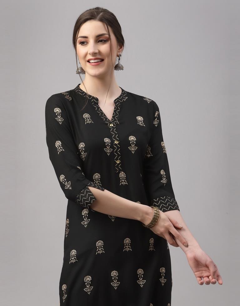 Black Printed Kurti