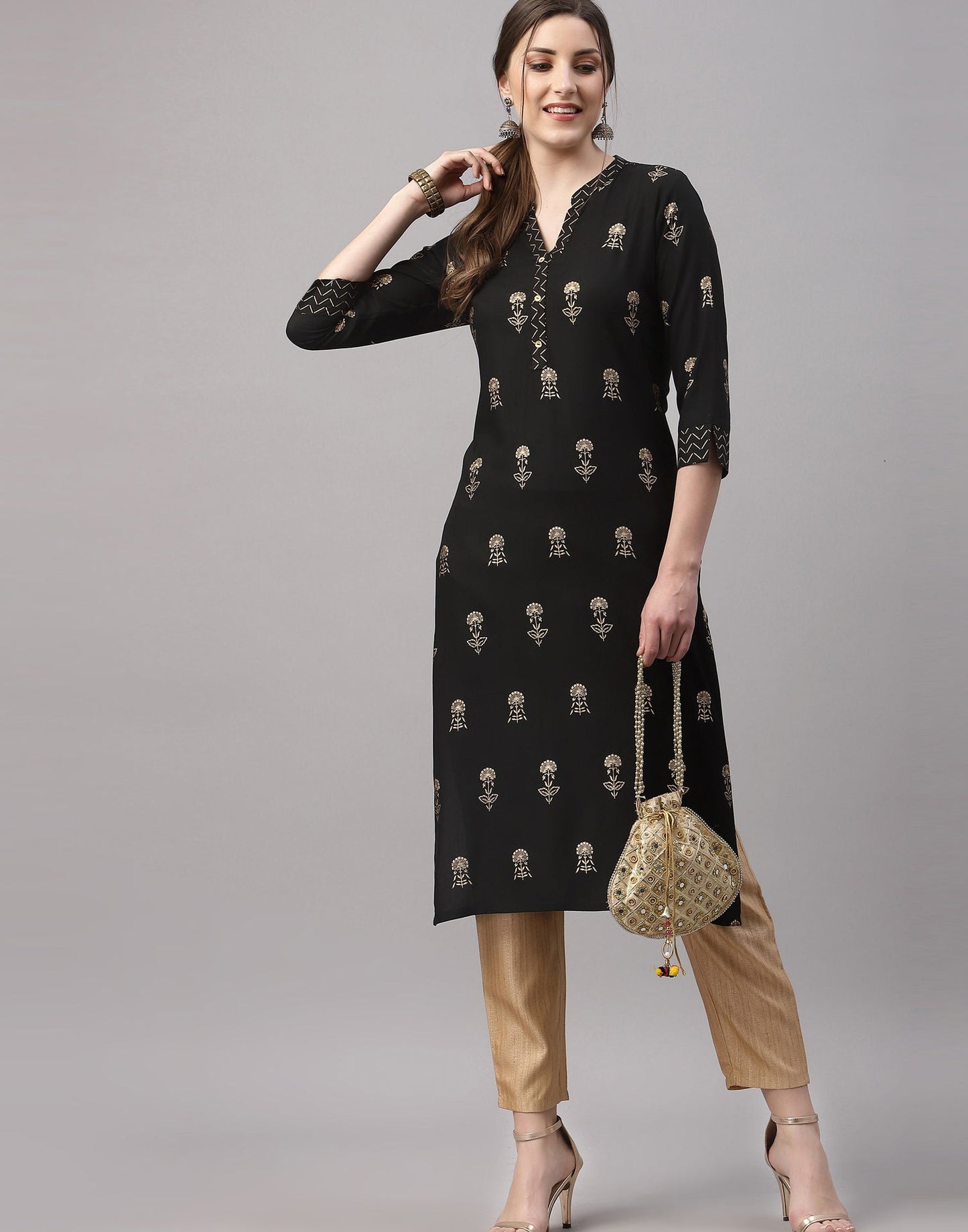 Black Printed Kurti