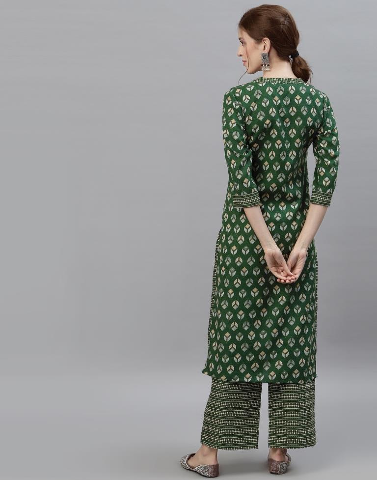 Green Kurti With Pant Set