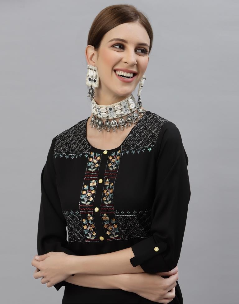 Black Embroidered Kurti