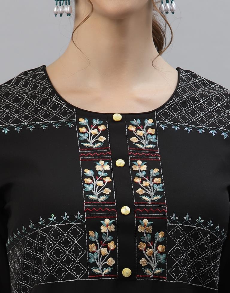 Black Embroidered Kurti