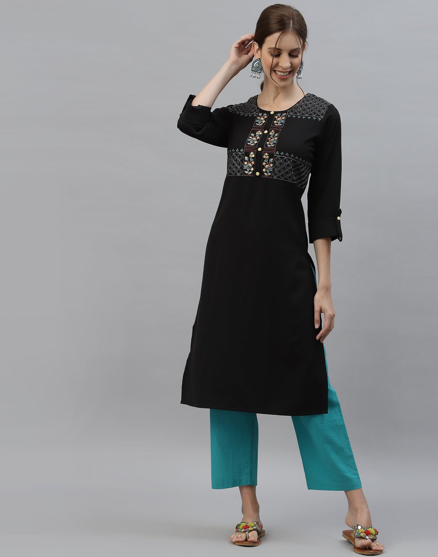 Black Embroidered Kurti