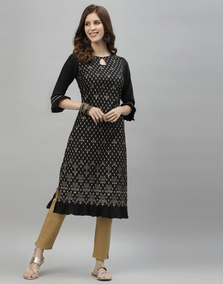 Black Printed Kurti