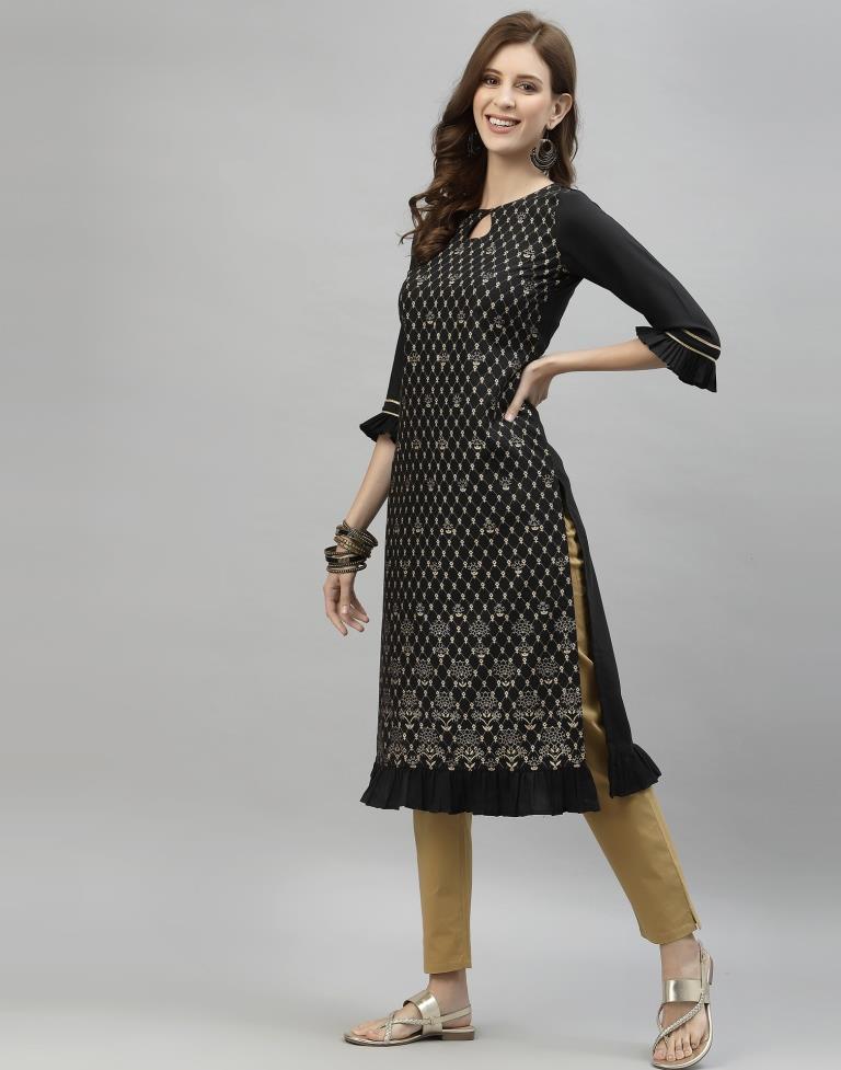 Black Printed Kurti