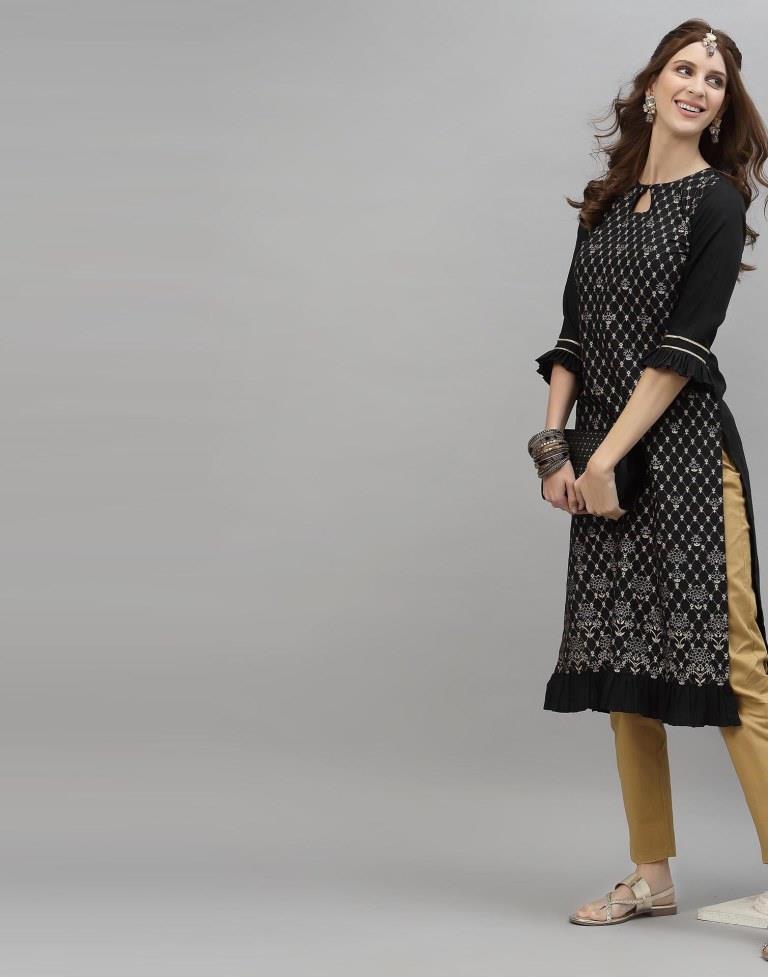 Black Printed Kurti