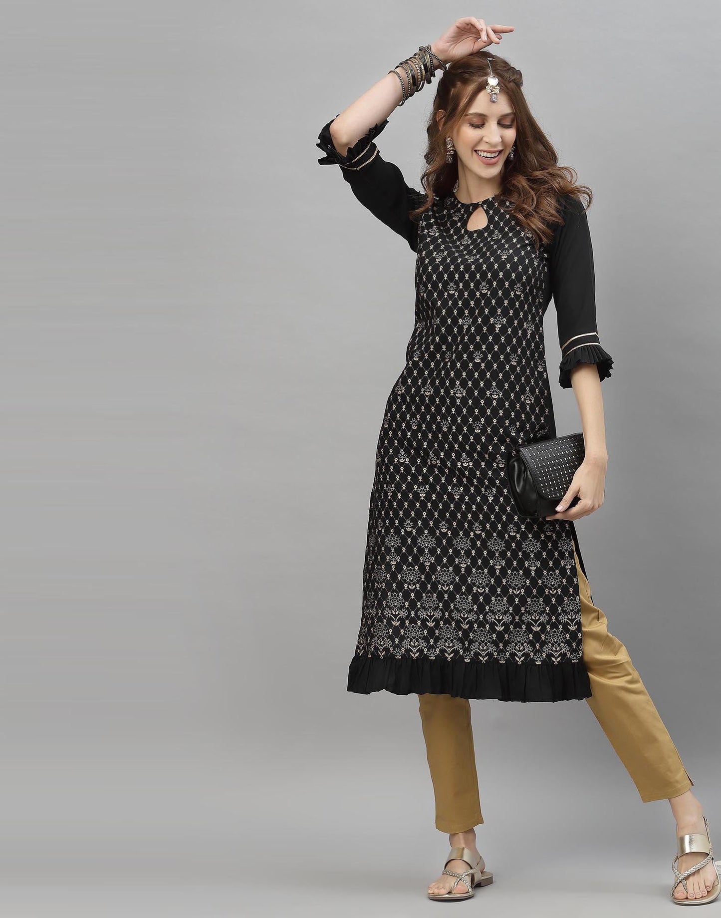 Black Printed Kurti