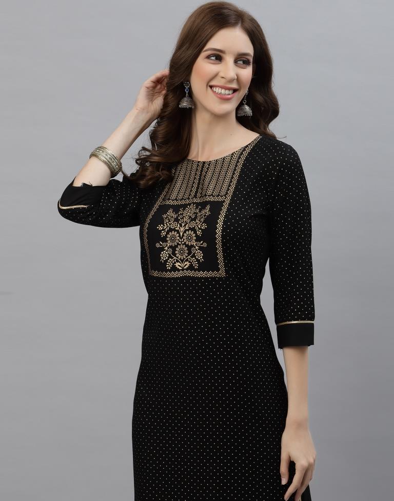 Black Printed Kurti