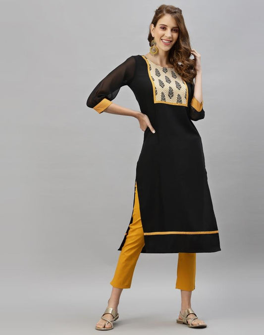 Black Printed Kurti