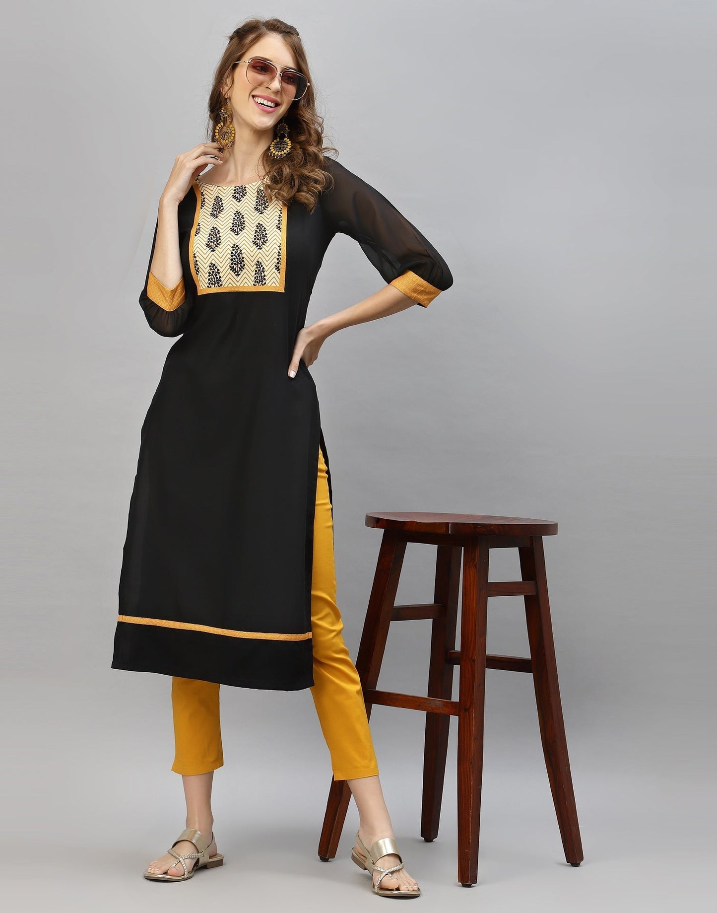 Black Printed Kurti